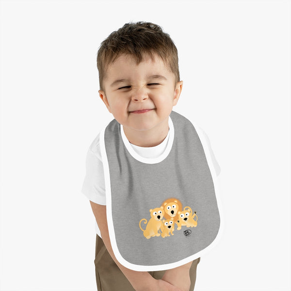 Lions Family of 4 - Baby Contrast Trim Jersey Bib