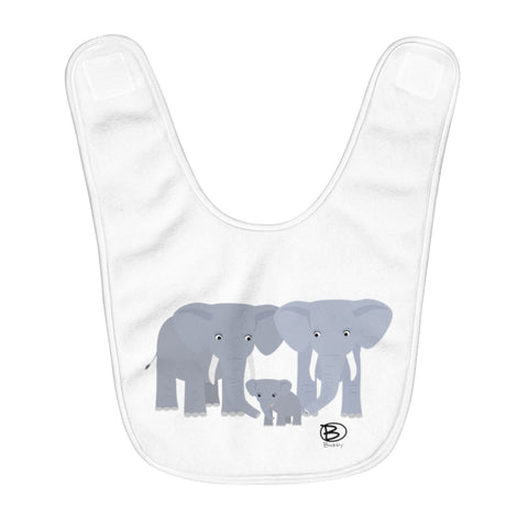 Elephant Family of 3 - 2 x Mama Fleece Baby Bib
