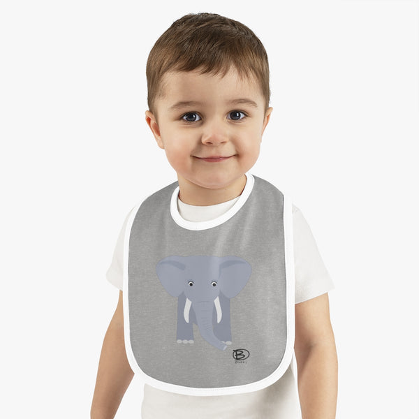 Elephant Baby Contrast Trim Jersey Bib