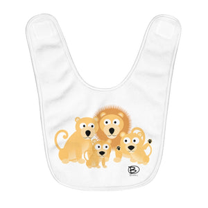 Lions Family of 4 - Fleece Baby Bib