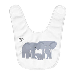 Elephants Family of 3 - Fleece Baby Bib