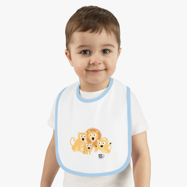 Lions Family of 4 - Baby Contrast Trim Jersey Bib