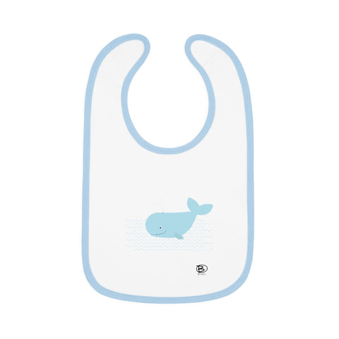 Happy Whale - Baby Contrast Trim Jersey Bib