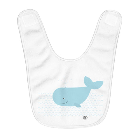 Happy Whale Fleece Baby Bib