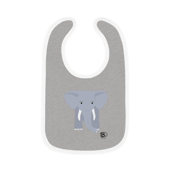 Elephant Baby Contrast Trim Jersey Bib