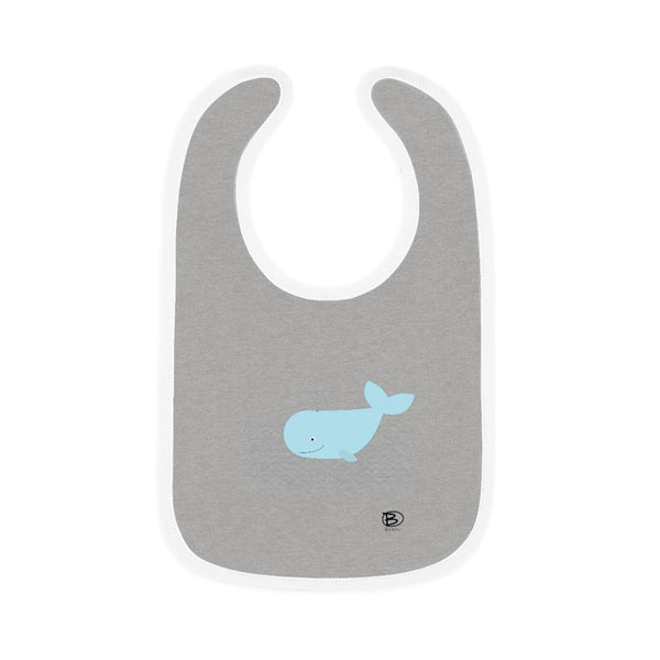 Happy Whale - Baby Contrast Trim Jersey Bib