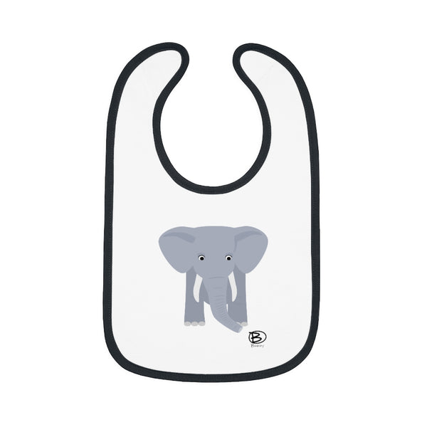 Elephant Baby Contrast Trim Jersey Bib