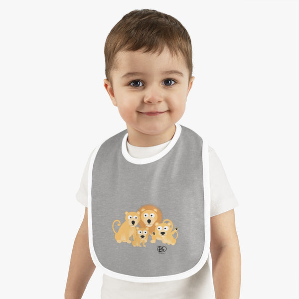 Lions Family of 4 - Baby Contrast Trim Jersey Bib