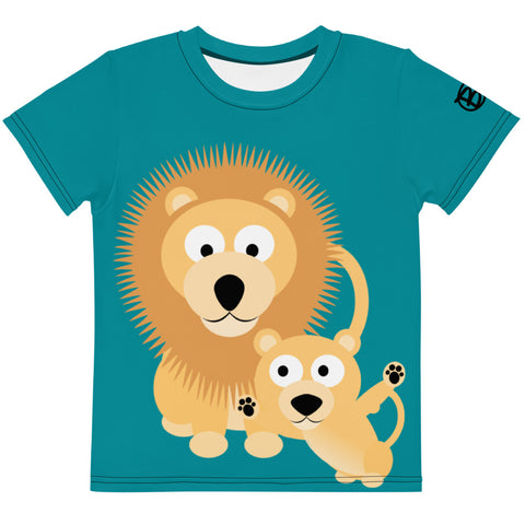 Boffo Lion with Cub - Kids crew neck t-shirt - Dark Green