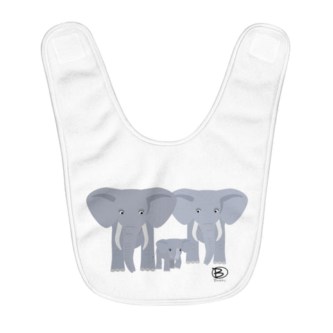 Elephant Family of 3 - 2x Pops - Fleece Baby Bib