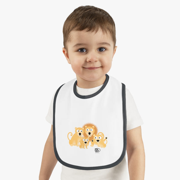 Lions Family of 4 - Baby Contrast Trim Jersey Bib