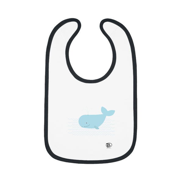 Happy Whale - Baby Contrast Trim Jersey Bib