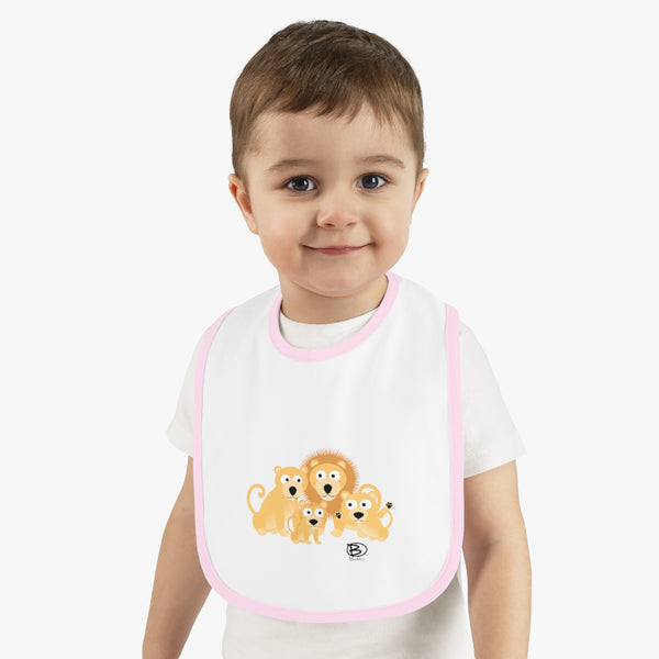 Lions Family of 4 - Baby Contrast Trim Jersey Bib