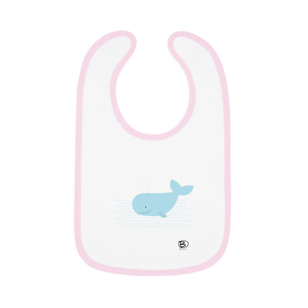 Happy Whale - Baby Contrast Trim Jersey Bib