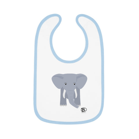 Elephant Baby Contrast Trim Jersey Bib
