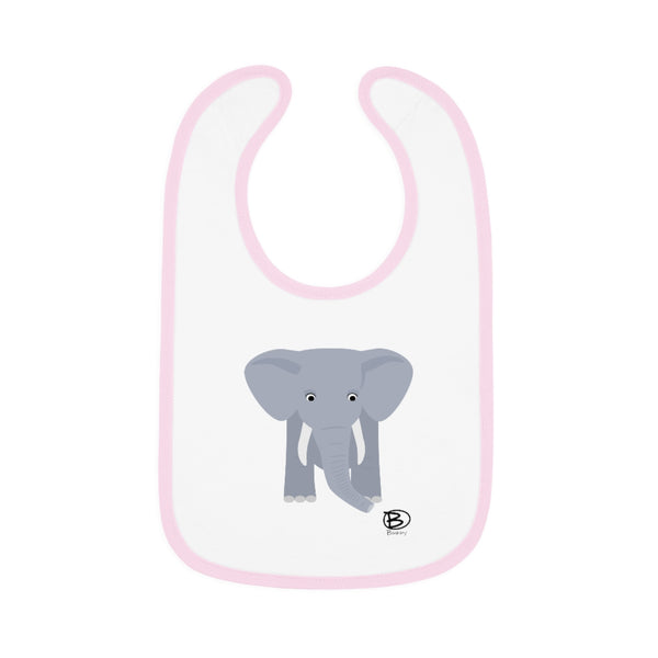 Elephant Baby Contrast Trim Jersey Bib